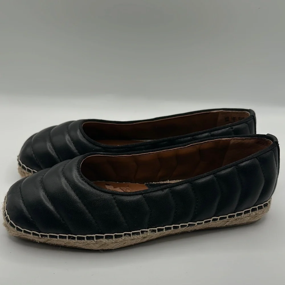 Franco Sarto Sz 6 Black Espadrilles‎ with Quilted Design
